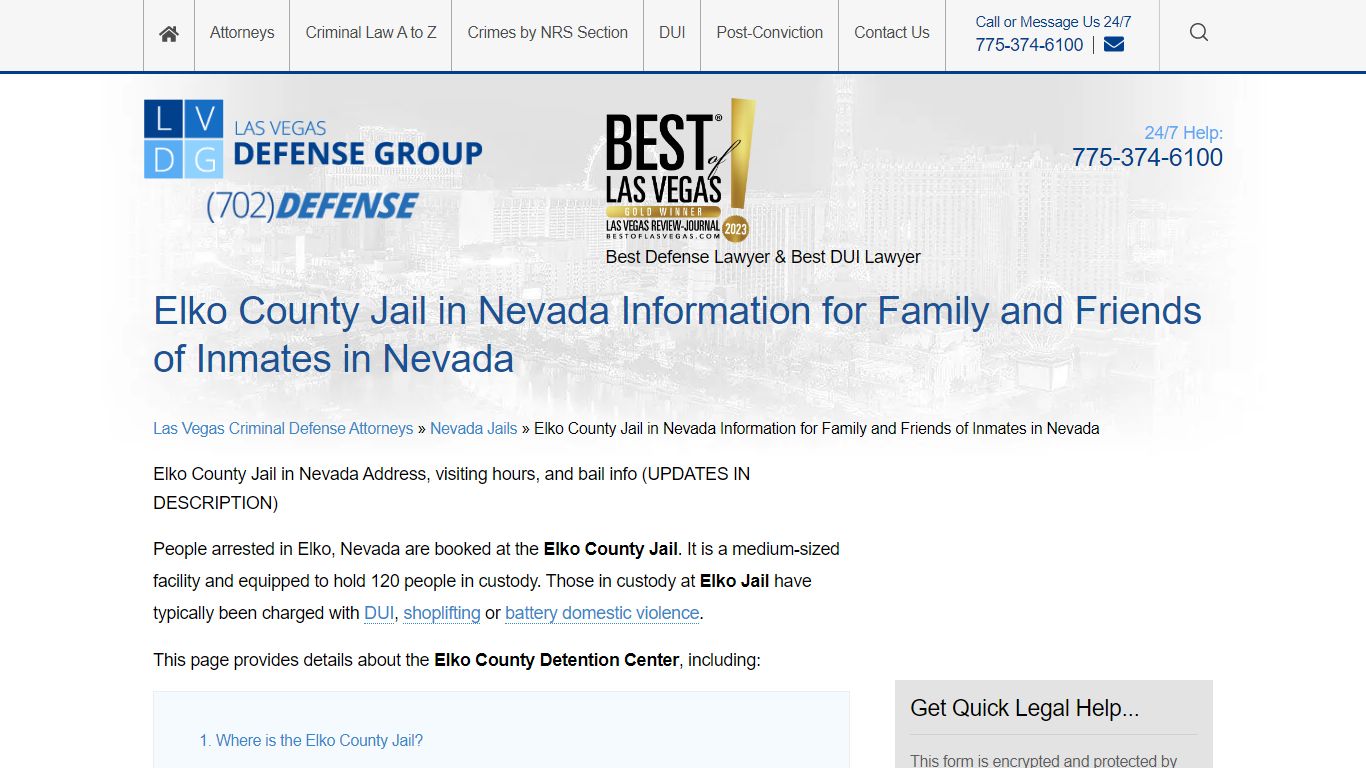 Elko County Jail in Nevada Information for Family and Friends of ...